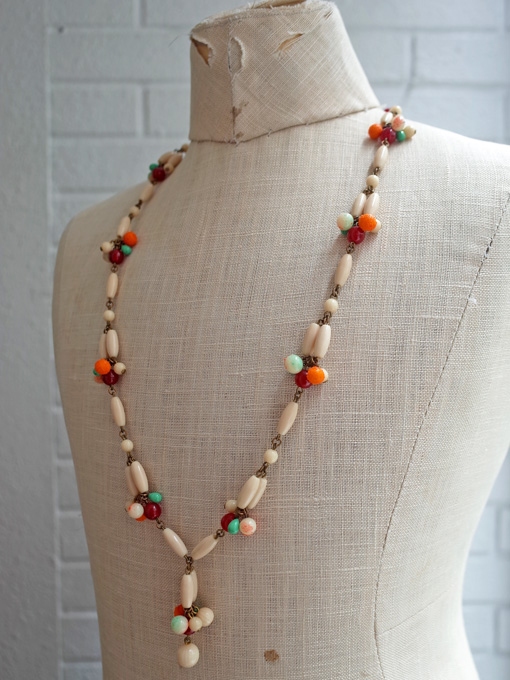 デッドストックアクセサリー イヴォワリン＆ベークライトネックレス  