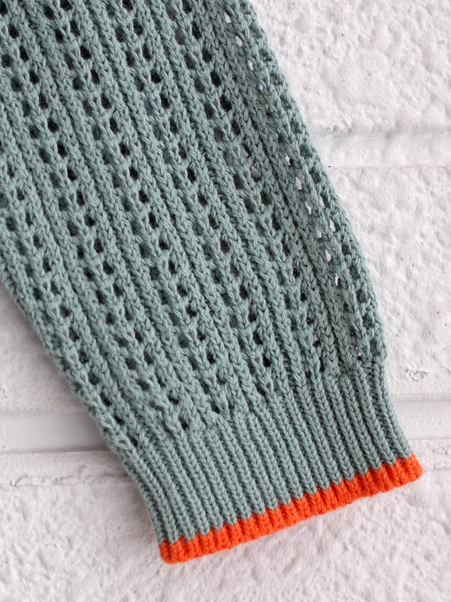 BONTON 透かし編みニットカーディガン・オーガニックコットン