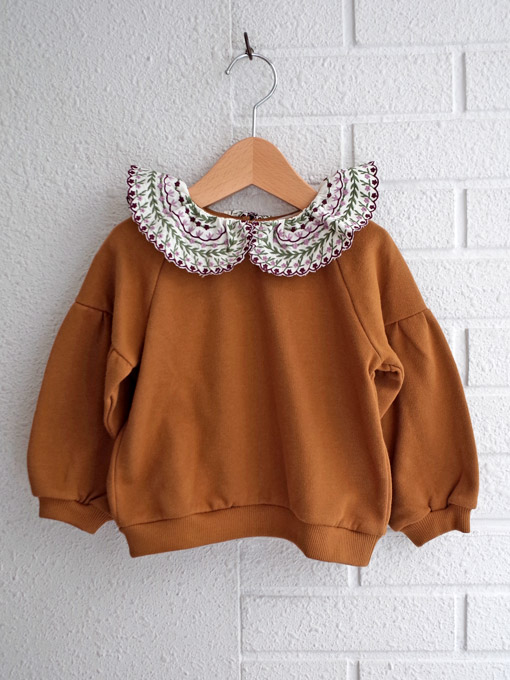 エミールエイダ emile et ida 刺繍フリル襟トレーナー フランス