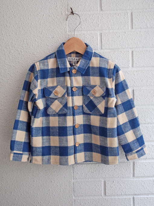 エミールエイダ emile et ida ブロックチェック厚地ネルシャツ