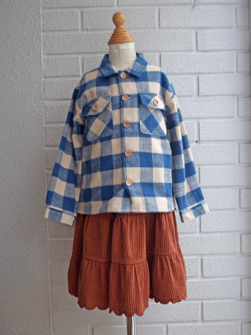 エミールエイダ emile et ida ブロックチェック厚地ネルシャツ