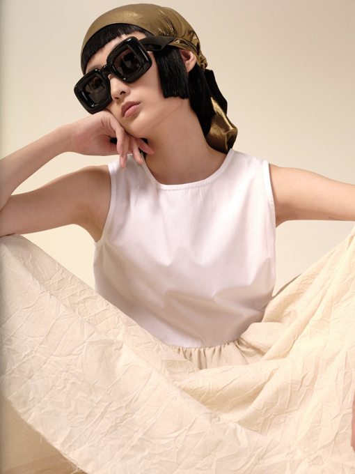 ノースリーブコットン切替ワンピース Little Creative Factory リトル  