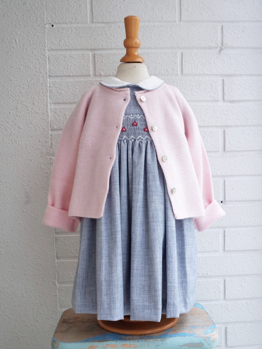 Malvi&Co. 丸襟スモッキング刺繍半袖ワンピース イタリア子供服 OTTI 