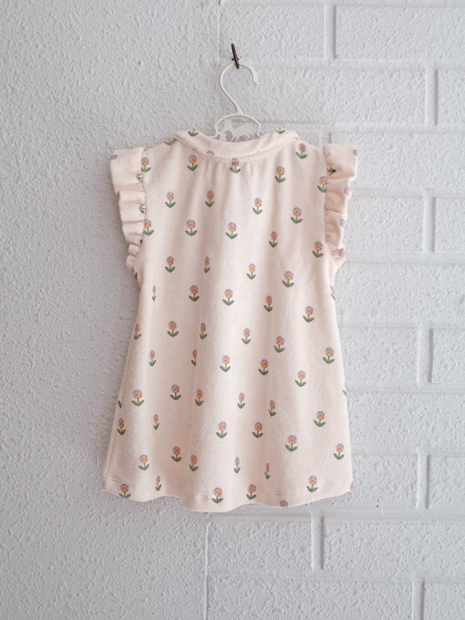 emile et ida Ecru floral terry dress ガールズ パイルポロワンピース