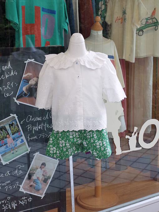 emile et ida White English embroidery blouse ガールズ 刺繍ブラウス 