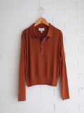 フランスブランド　emile et ida woman 　エミールエイダ　CYRANO　Caramel pointelle modal polo　針抜きポロシャツ