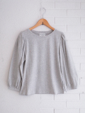 フランスブランド　emile et ida woman 　エミールエイダ　CAYDA　Ecru long-sleeved organic cotton T-shirt　パフスリーブ長袖Tシャツ