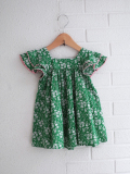 emile et ida kids　エミルーエイダ　Green Liberty dress　リバティワンピース