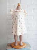 emile et ida　Ecru floral terry dress　ガールズ　パイルポロワンピース