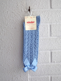CONDOR　Cotton openwork knee-high socks with bow　リボン付き透かし編みコットンハイソックス
