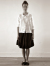 le vestiaire de cle　Uniform long sleeves shirt, white linen 　リネン丸襟長袖ブラウス