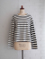 フランスブランド　emile et ida woman 　エミールエイダ　CYBELE　Ecru and black organic cotton sailor t-shirt　ボーダー長袖Tシャツ