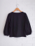 フランスブランド　emile et ida woman 　エミールエイダ　CAYDA　Black long-sleeved organic cotton T-shirt　パフスリーブ長袖Tシャツ