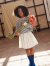 emile et ida kids　エミルーエイダ　White English embroidery skirt　タック入り英国刺繍スカート