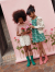 emile et ida kids　エミルーエイダ　Green Liberty dress　リバティワンピース