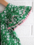 emile et ida kids　エミルーエイダ　Green Liberty dress　リバティワンピース