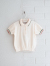 emile et ida kids　エミルーエイダ　Cream pointelle modal polo　ポロシャツ