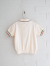 emile et ida kids　エミルーエイダ　Cream pointelle modal polo　ポロシャツ