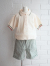 emile et ida　Cream pointelle polo　ボーイズ　ポロシャツ