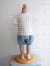 emile et ida　Light blue cotton and linen bloomer　コットンリネンブルマ