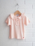 emile et ida kids エミールエイダ　Pink pointelle modal polo PASTEL　針抜きフリルポロシャツ