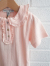 emile et ida kids エミールエイダ　Pink pointelle modal polo PASTEL　針抜きフリルポロシャツ