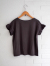 emile et ida woman　エミールエイダ　Asphalt organic cotton ruffled V-neck T-shirt　オーガニックVネックTシャツ
