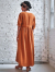 emile et ida woman　Caramel cotton gauze long dress　ダブルガーゼワンピース