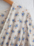 emile et ida woman　Ecru long dress with blue flowers　フラワープリントビスコースワンピース