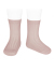 condor　スペインソックスブランド　Basic rib short socks OLD ROSE　リブソックス