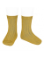 condor　スペインソックスブランド　Basic rib short socks MUSTARD　リブソックス