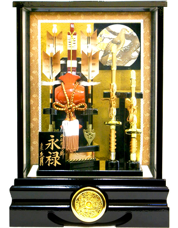 【破魔弓】久月作　家紋「永禄」　ケース飾り(651311)