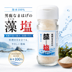 秋田県男鹿半島の海水100％ 男鹿なまはげの藻塩 40g 平釜仕上げ 海水塩 国産塩 調味料 秋田土産