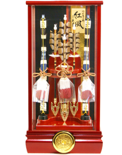 破魔弓 久月 家紋「紅風」ケース飾り(352413)