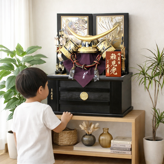 五月人形,久月,1335-1,家紋,伊達政宗,5月人形,兜,着用兜,かぶれる,収納
