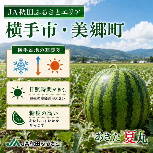 秋田県産すいか あきた夏丸 超大玉5L 1玉10〜12kg JA秋田