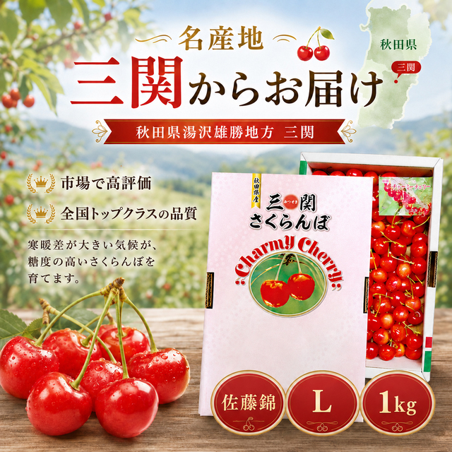 味にこだわり！秋田県産 さくらんぼ ♪佐藤錦,チャーミーチェリー