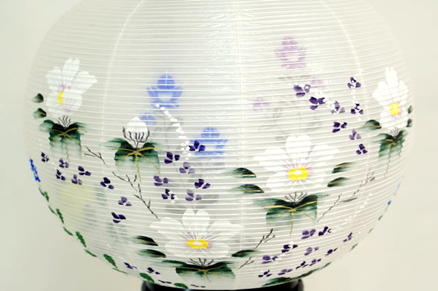 美吉野伝統工芸大内行灯絹二重絵秋の花と五重塔