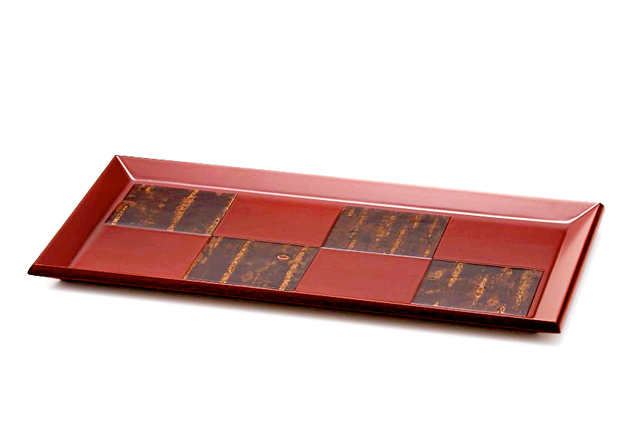 秋田の伝統工芸品「樺細工」製,紅桜,トレイ,お盆。桜皮細工,ネット通販 