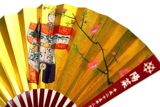 桃の節句用 名前・生年月日・花個紋入れ「扇子」飾り