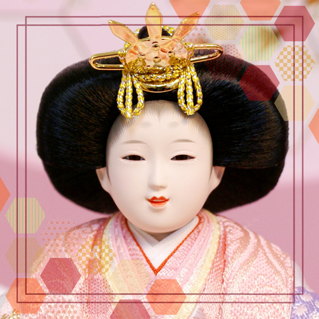 雛人形　お代理様とお雛様のセット　久月 楽天市場】送料無料 久月作 雛人形 衣装着五人揃い 木製収納三段飾り