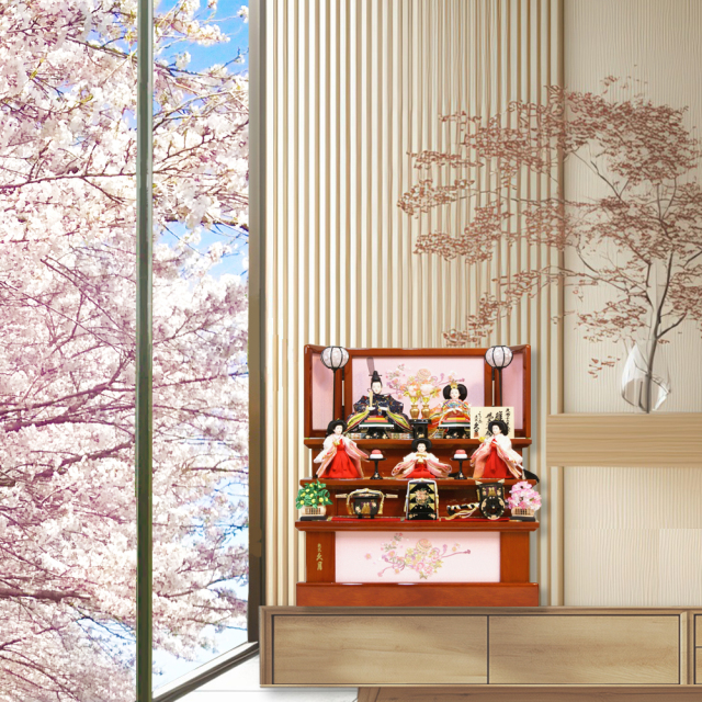 雛人形,東京久月,よろこび雛,収納式三段飾り,ひな人形,S-38331