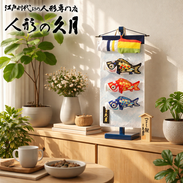 古布の五月吊るし飾り 五月人形,久月,吊るし飾り,鯉幟,鯉のぼり,こいのぼり,つるし飾り,SIK