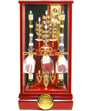 東京久月家紋とお子様名入付破魔弓15号・間口約30×奥行約24×高さ