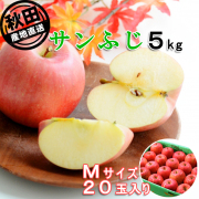 秋田産りんご サンふじ5kg Mサイズ20玉　出荷期間:11月下旬～12月中旬