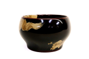 川連塗り漆器「雲竜 坪型ぐい呑み（本溜）」秋田 湯沢