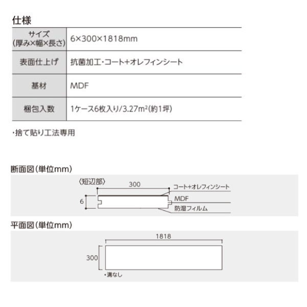 6mm厚のフローリング材（合板）永大 アトムフラット AF-※ お取り寄せ