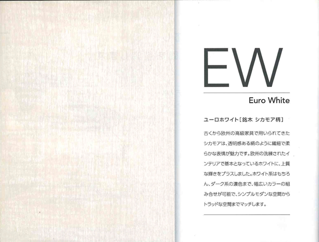 カラーサンプル　内装ドア　PALユーロホワイト　EW