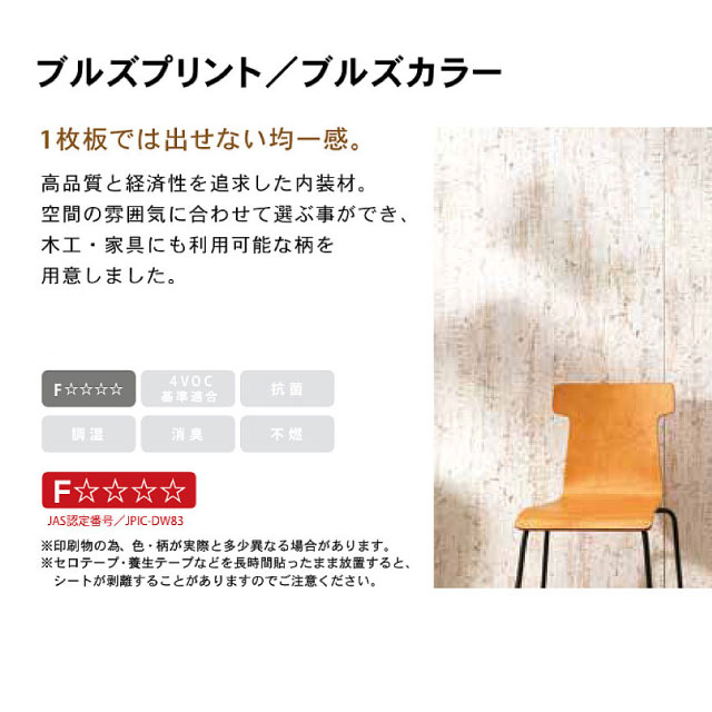 BULLSプリント合板 壁用プリント合板 ブルズプリント LH※28 3.8×604×2435mm 10枚入 10柄