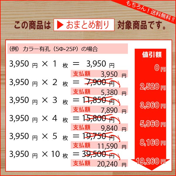 カラー有孔ボード 5φ-25P 4mm×910mm×1820mm 5色あり(約3.69kg/枚)(A品)送料込み カラー有孔ボード 5φ-25P 4mm×910mm×1820mm 5色あり(約3.69kg/枚)(A品)送料込み